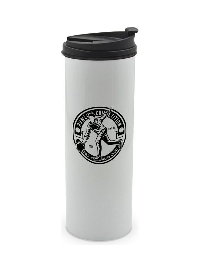 LIT Bowling Printed Double Wall Tumbler With Lid Multicolour 400ml - Image 1