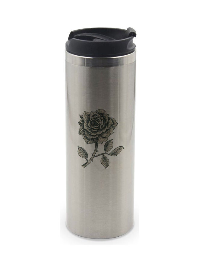 LIT Floral Rose Printed Tumbler Silver/Black/Grey - Image 1
