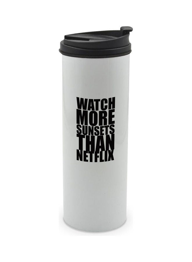 LIT Netflix Funny Sunsets Printed Tumbler With Lid Multicolour 400ml - Image 1