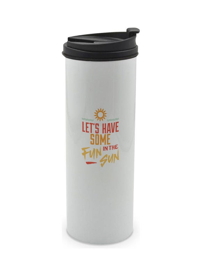 LIT Lets Have Fun Design Printed Double Wall Tumbler With Lid Multicolour 400ml - Image 1