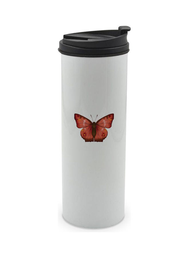 LIT Butterfly Printed Double Wall Tumbler With Lid Multicolour 400ml - Image 1