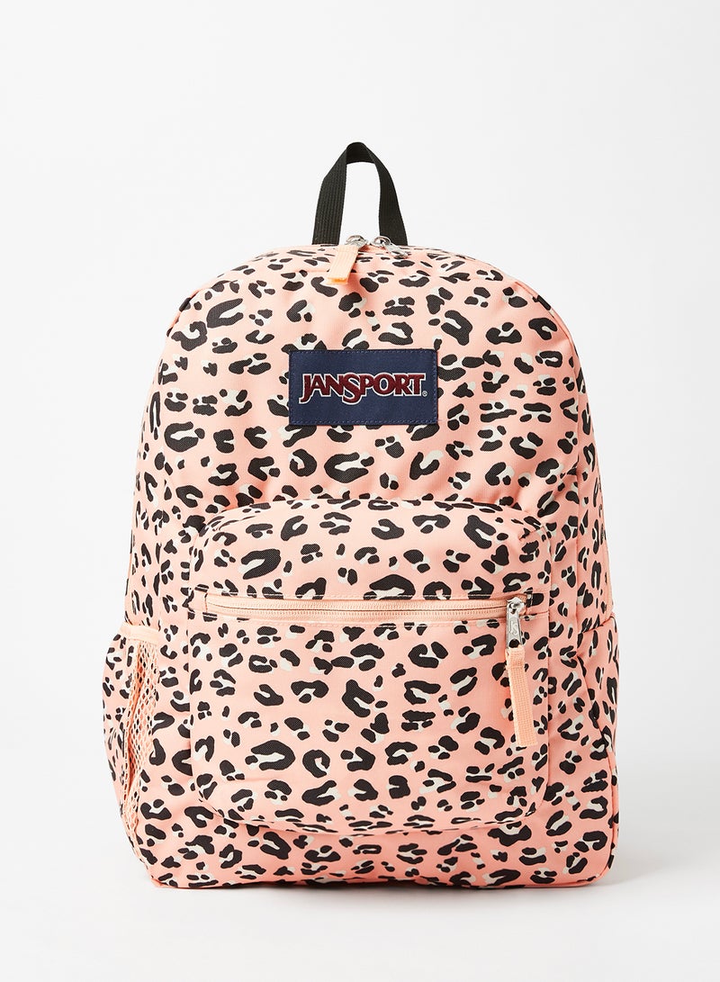 JANSPORT Cross Town Leopard Backpack Pink Multi - Image 1