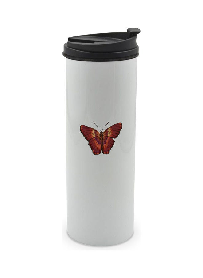 LIT Butterfly Printed Double Wall Tumbler With Lid Multicolour 400ml - Image 1