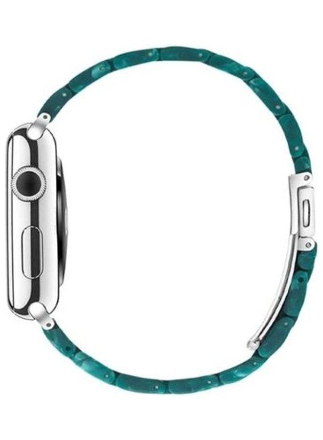 BORTONY Marble Resin Bracelet Band For Apple Watch SE Series 42/44mm Green  - Image 4