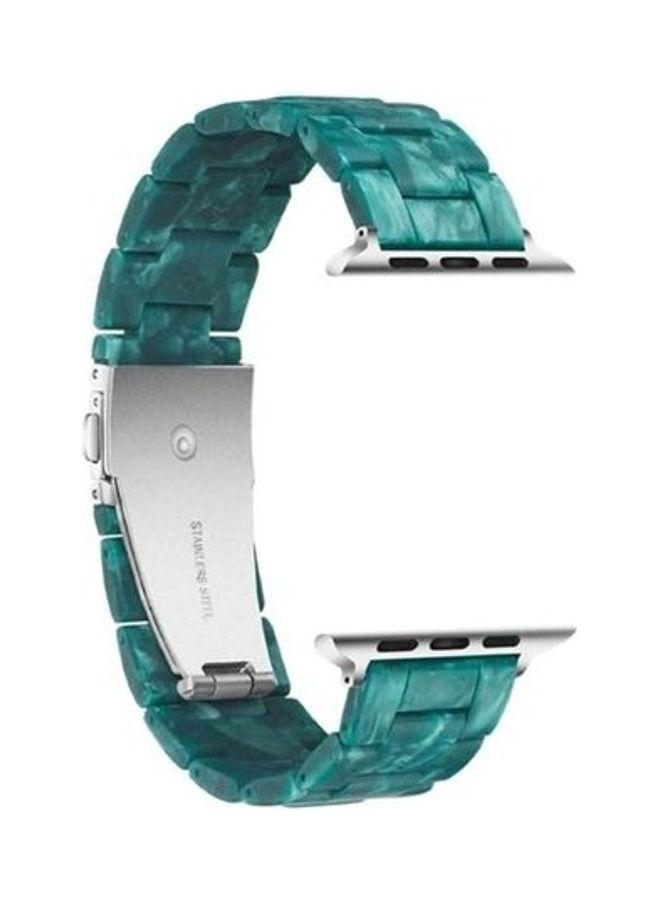BORTONY Marble Resin Bracelet Band For Apple Watch SE Series 42/44mm Green  - Image 2
