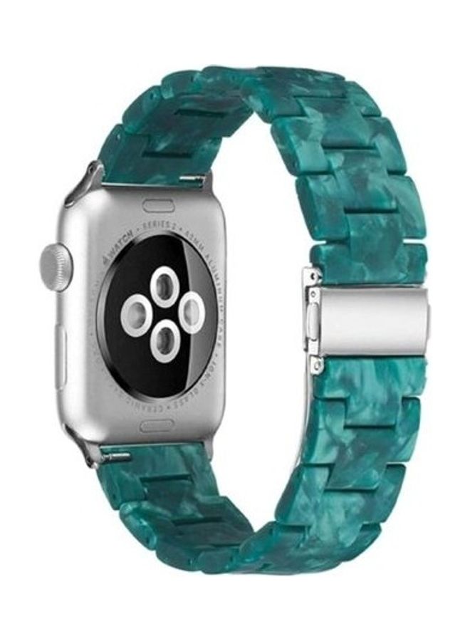 BORTONY Marble Resin Bracelet Band For Apple Watch SE Series 42/44mm Green  - Image 3