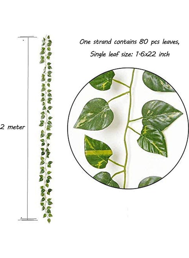 LINGWEI 12 Strands Creeper lvy Leaf Plants Green 220x14x3cm  - Image 2