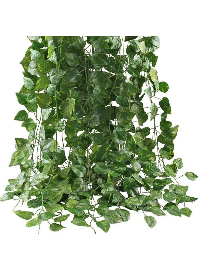 LINGWEI 12 Strands Creeper lvy Leaf Plants Green 220x14x3cm  - Image 1