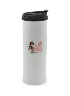 LIT Girl Power Quote Printed Tumbler With Lid Multicolour 400ml  - Image 1