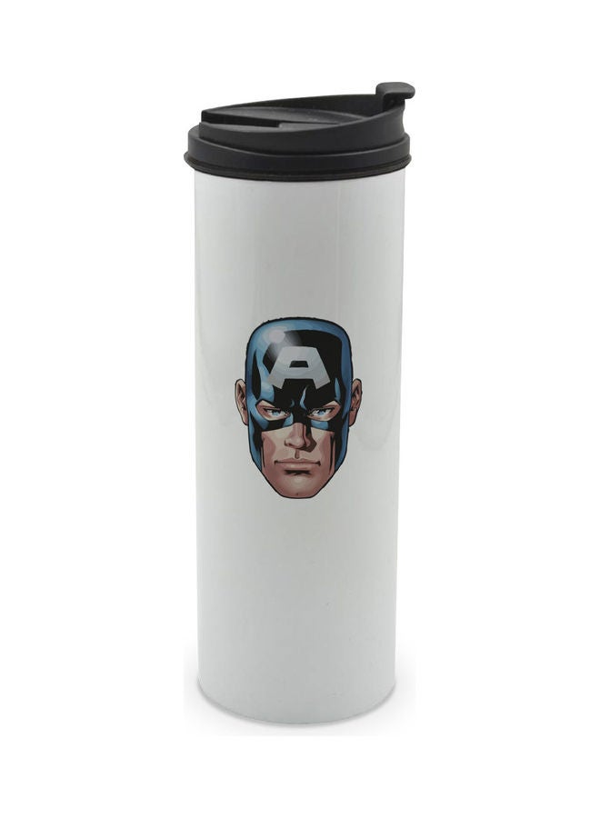 LIT Avengers Theme Captain America Printed Tumbler With Lid Multicolour 400ml  - Image 1