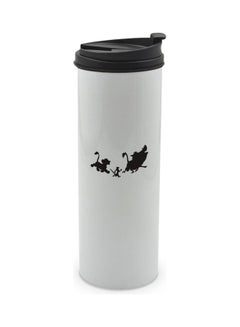 LIT Hakuna Matata Printed Tumbler With Lid White/Black  - Image 1