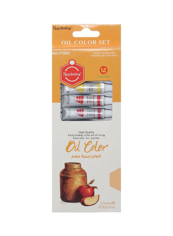 Keep Smiling Oil Color Set, 12 Colors Multicolour  - Image 1