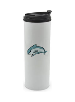 Angry Shark Printed Double Wall Tumbler With Lid Multicolour 400ml
