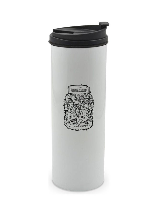 LIT - Double Wall Tumbler with Easy Click Lock White/Black - Image 1