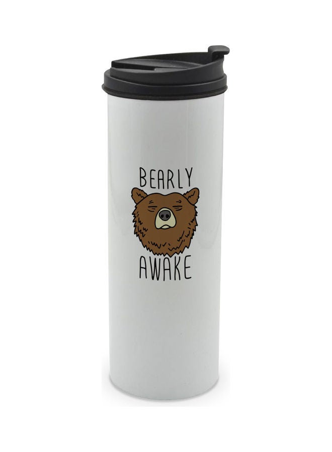 LIT Bearly Awake Printed Tumbler With Lid Multicolour 400ml - Image 1