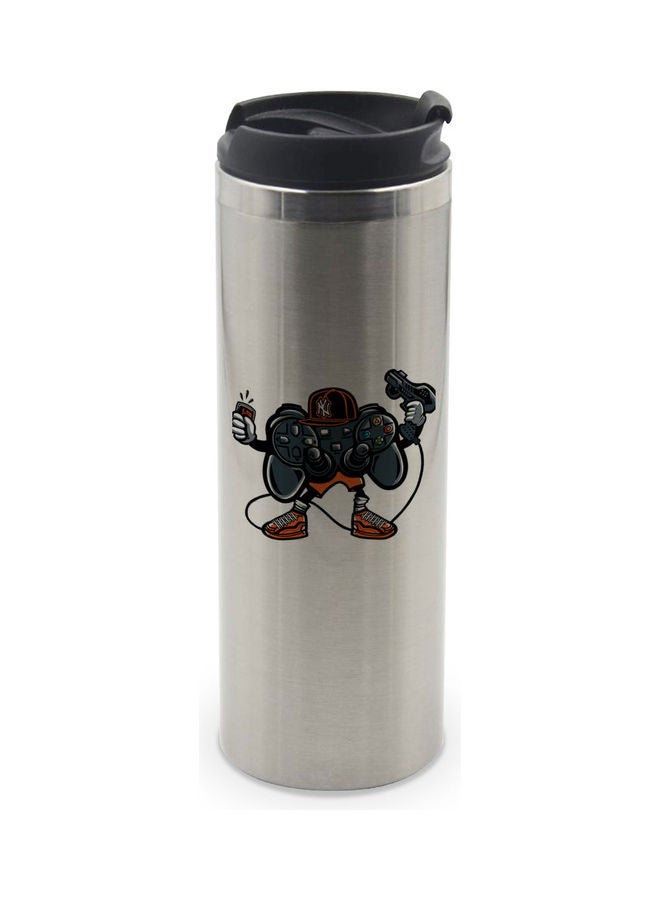 LIT Ps Printed Tumbler With Lid Silver/Black/Grey - Image 1