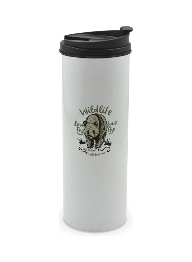 LIT Wild Life Support Printed Tumbler With Lid Multicolour 400ml - Image 1