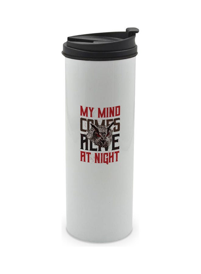 LIT Mind Power Quote Printed Double Wall Tumbler With Lid Multicolour 400ml - Image 1