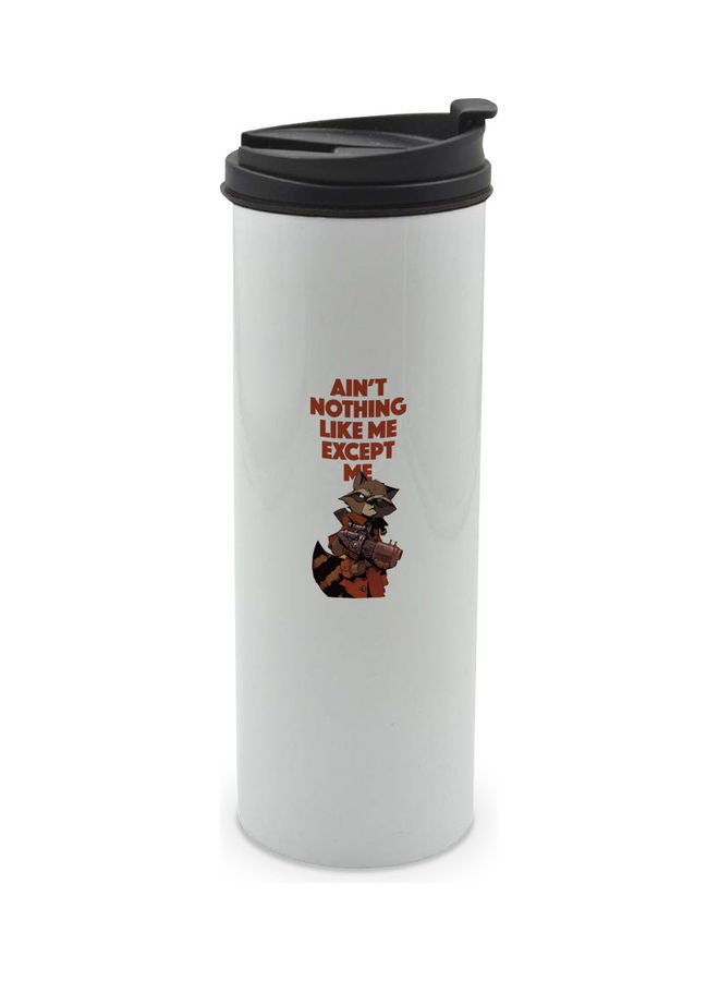 LIT Rocket Raccoon Quote Printed Tumbler With Lid Multicolour 400ml - Image 1