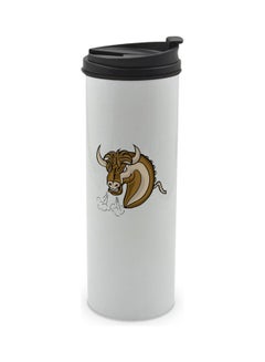 Angry Bull Printed Double Wall Tumbler With Lid Multicolour 400ml