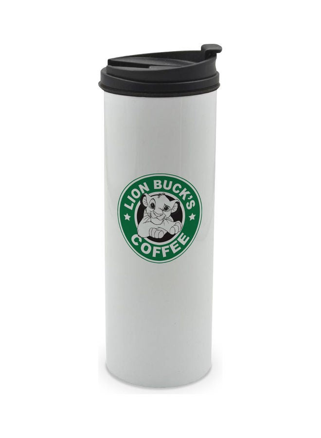 LIT StarBucks Lion King Canvas Like Printed Tumbler With Lid Multicolour 400ml - Image 1
