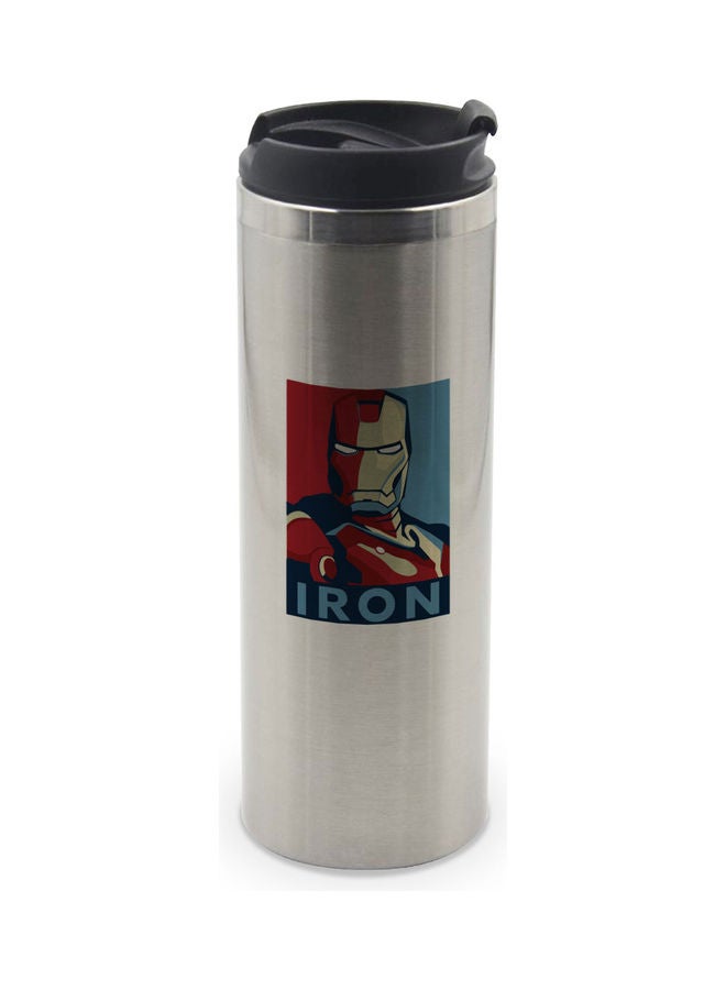 LIT Iron Man Printed Double Wall Tumbler With Lid Multicolour 400ml  - Image 1