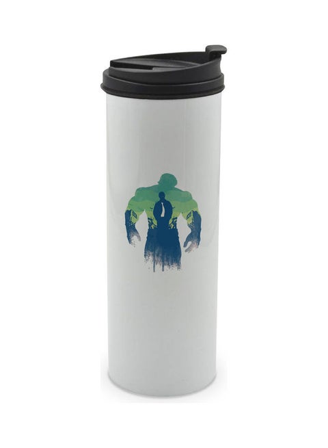Minimal Style Hulk Printed Tumbler With Lid Multicolour 400ml