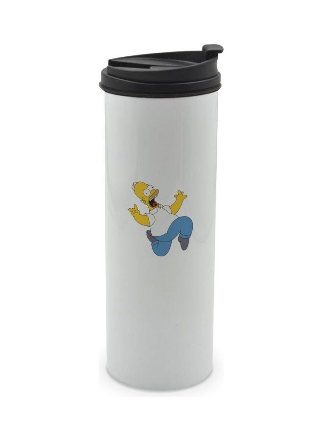 LIT Running Simpsons Printed Tumbler With Lid Multicolour 400ml - Image 1