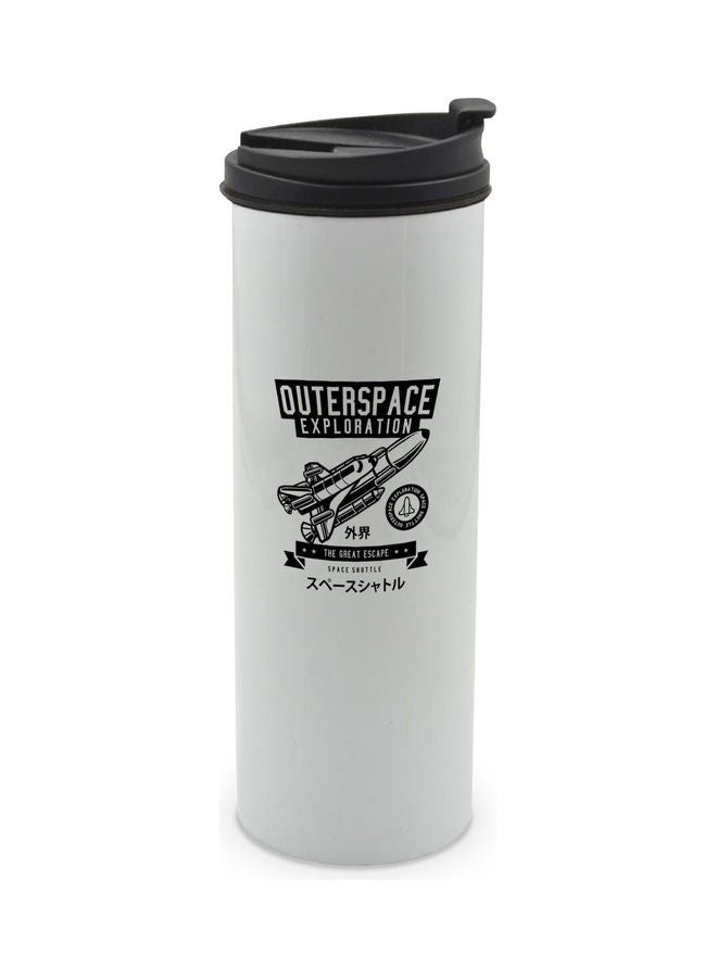 ليت كوب بجدار مزدوج مطبوع عليه عبارة "Outerspace Expoloration" ويأتي مع غطاء متعدد الألوان 400ملليلتر - Image 1