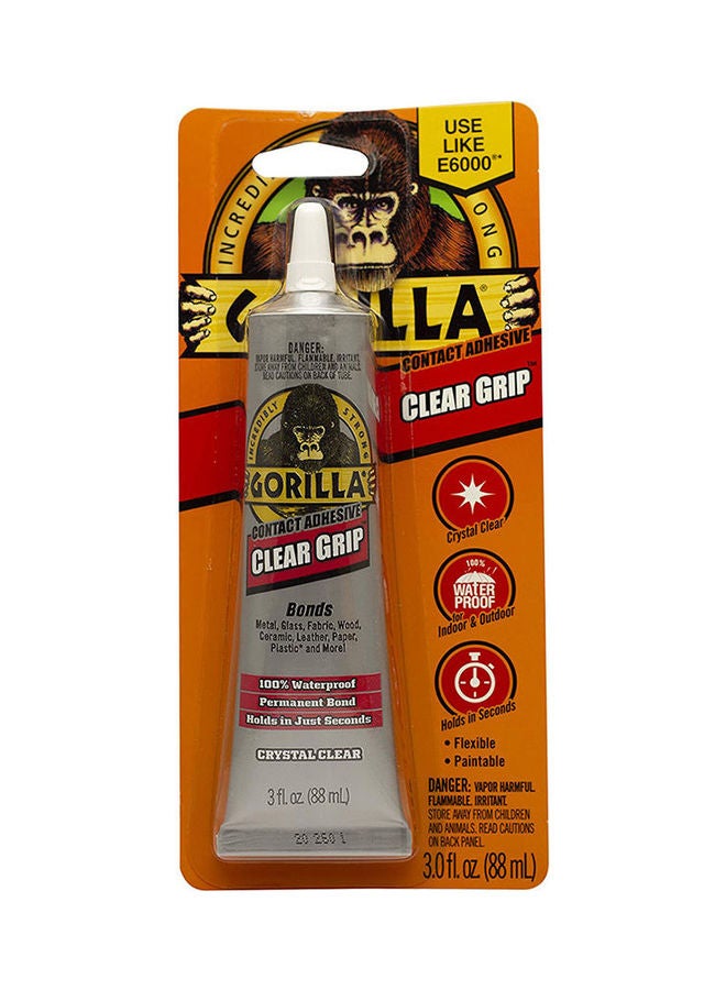 Gorrilla Clear Grip Contact Adhesive 3 Oz Multicolour