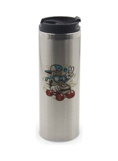 LIT Kids Skating Shoes Character Design Printed  Tumbler With Lid Silver/Black/Red  - Image 1