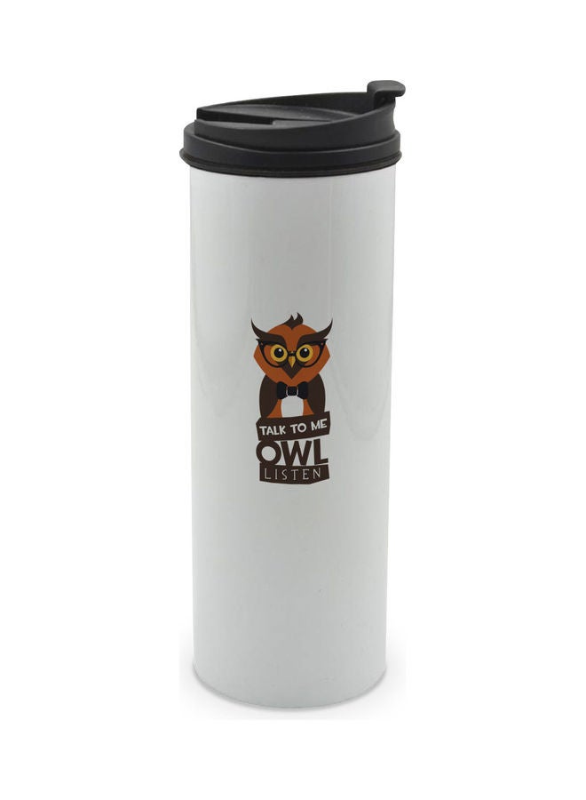 LIT Owl Design Double Wall Tumbler With Lid Multicolour 400ml - Image 1