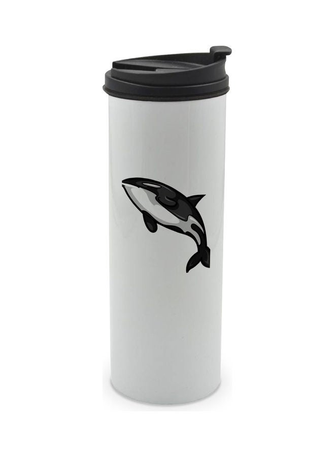 LIT Cute Whale Printed Double Wall Tumbler With Lid Multicolour 400ml - Image 1