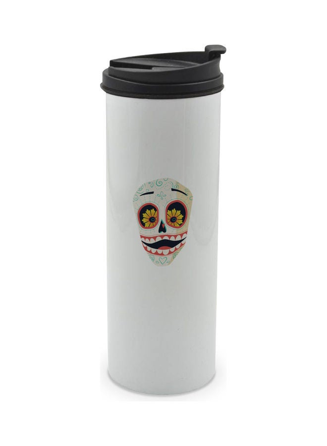 LIT Mardi Gras Mask Printed Double Wall Tumbler With Lid Multicolour 400ml - Image 1