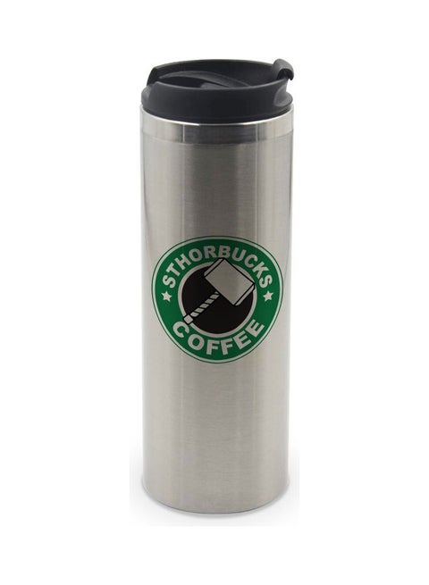 StarBucks Design Double Wall Tumbler With Lid Multicolour 400ml