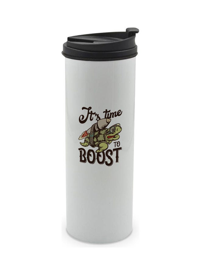 LIT Tortoise Design Printed Double Wall Tumbler With Lid Multicolour 400ml - Image 1