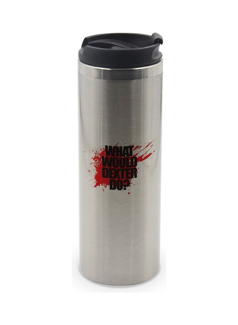 What Would Dexter Do Printed Double Wall Tumbler With Lid Multicolour 400ml