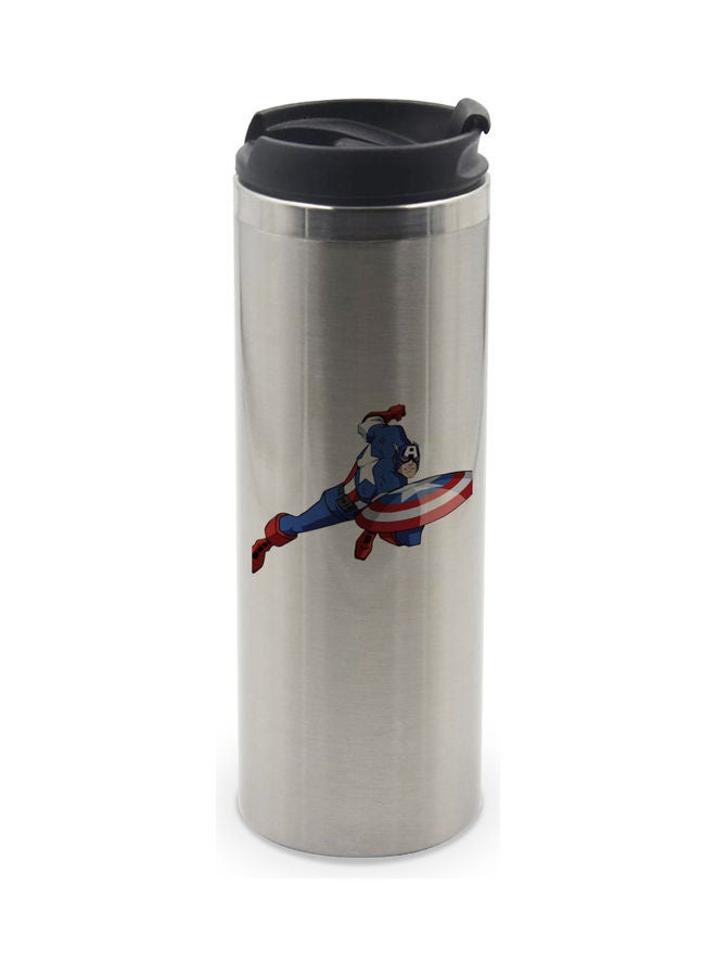 LIT Captain America Printed Double Wall Tumbler With Lid Multicolour 400ml  - Image 1