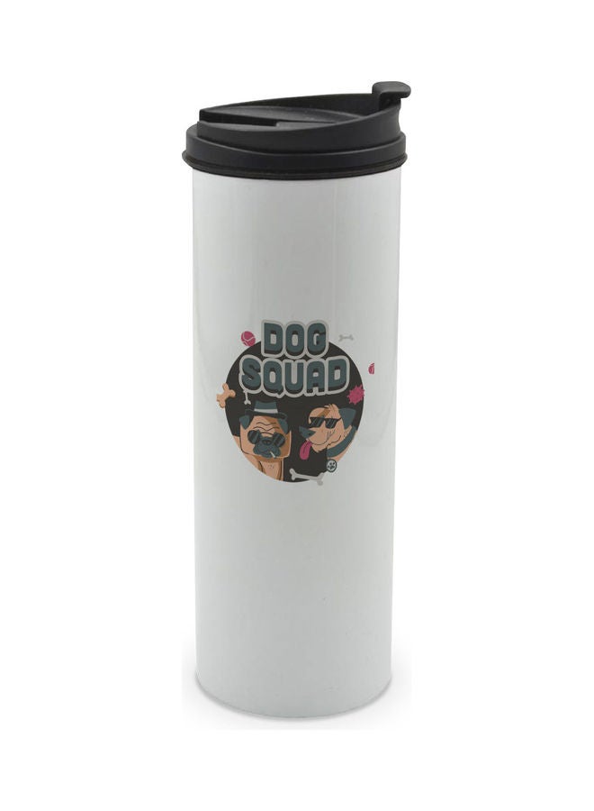 LIT Dog Squad Printed Double Wall Tumbler With Lid Multicolour 400ml - Image 1