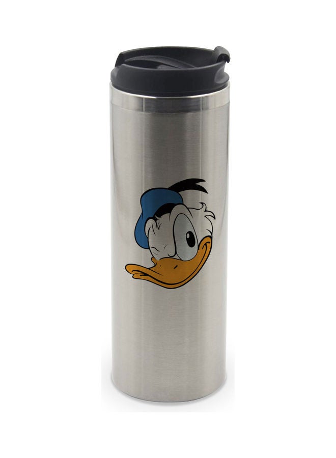 LIT - Funny Donald Duck Printed  Double Wall Tumbler With Lid Multicolour 400ml - Image 1