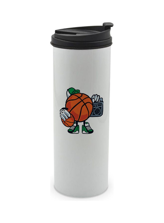 ليت كوب بلون أبيض مطبوع عليه كرة سلة مع موسيقى متعدد الألوان 400ملليلتر - Image 1