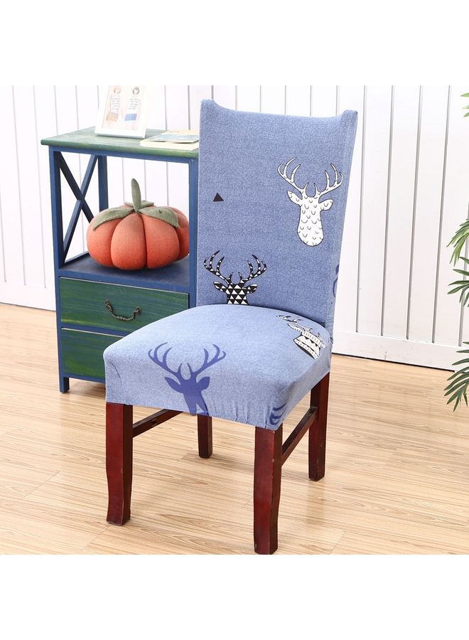 1-Piece Dining Chair Cover Blue 55x60x10cm