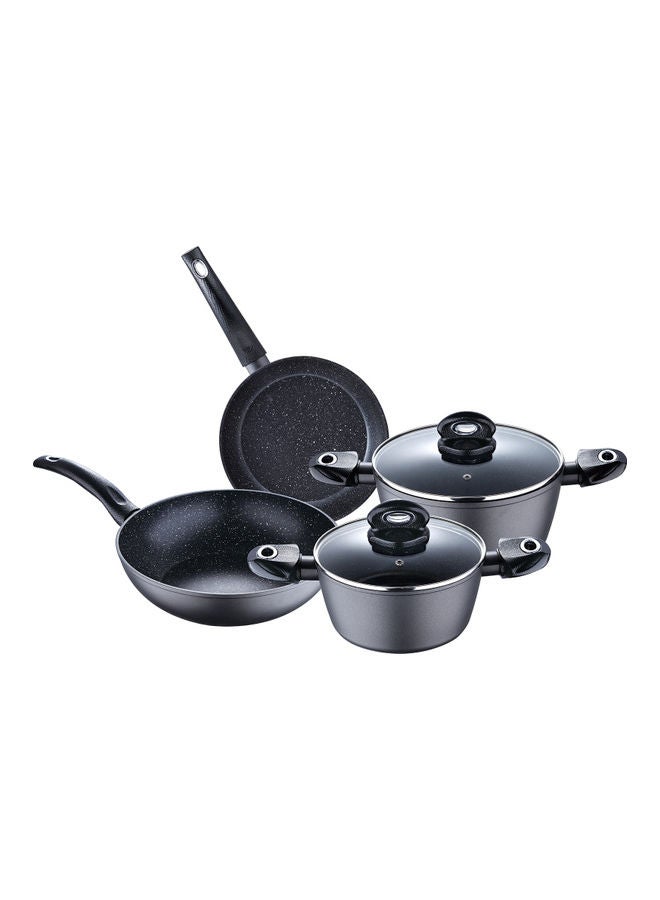 BERGNER - 6-Piece Orion Forged Aluminium Induction Bottom Non-Stick Cookware Set Black - Image 1