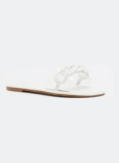 shoexpress Comfortable Flat Sandals White/Clear
