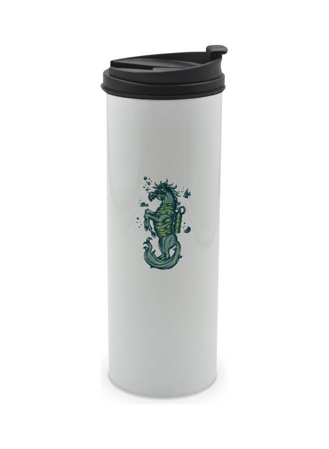 LIT Sea Horse Printed Tumbler With Lid Multicolour 400ml - Image 1