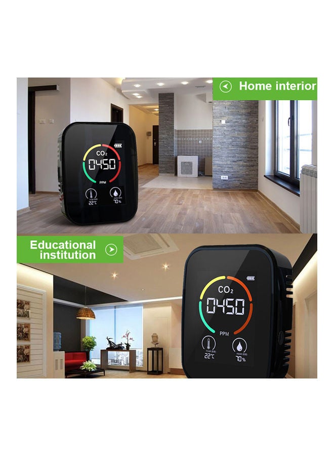 5-In-1 Air Quality Monitor Black 11.9x4x11.9cm - Image 2