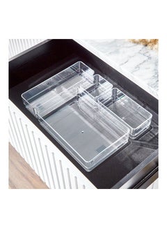 Fancy 4-Piece Drawer Set Clear 22.8X5.2X30.4cm