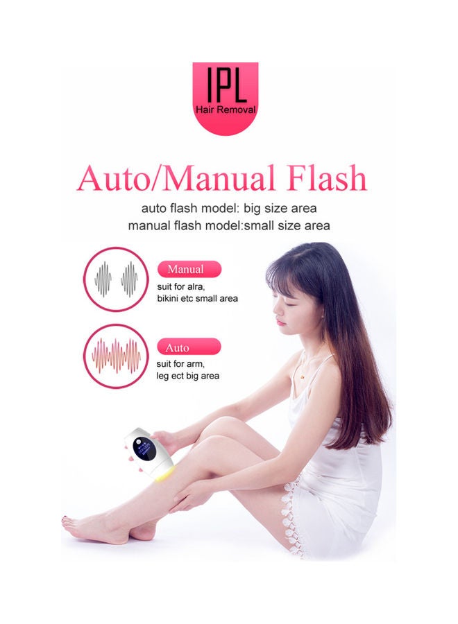 جهاز إزالة الشعر آي بي إل المنزلي 100-240 فولت أبيض - Image 4