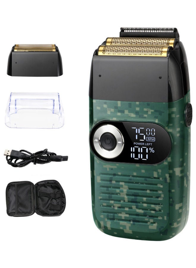 USB Charging 2-in-1 Electric Hair Shaver Kit Dark Green - Image 1
