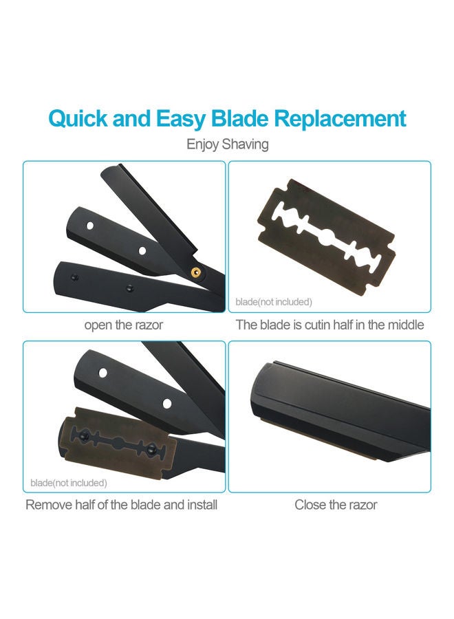 Straight Edge Manual Shaving Knife Black